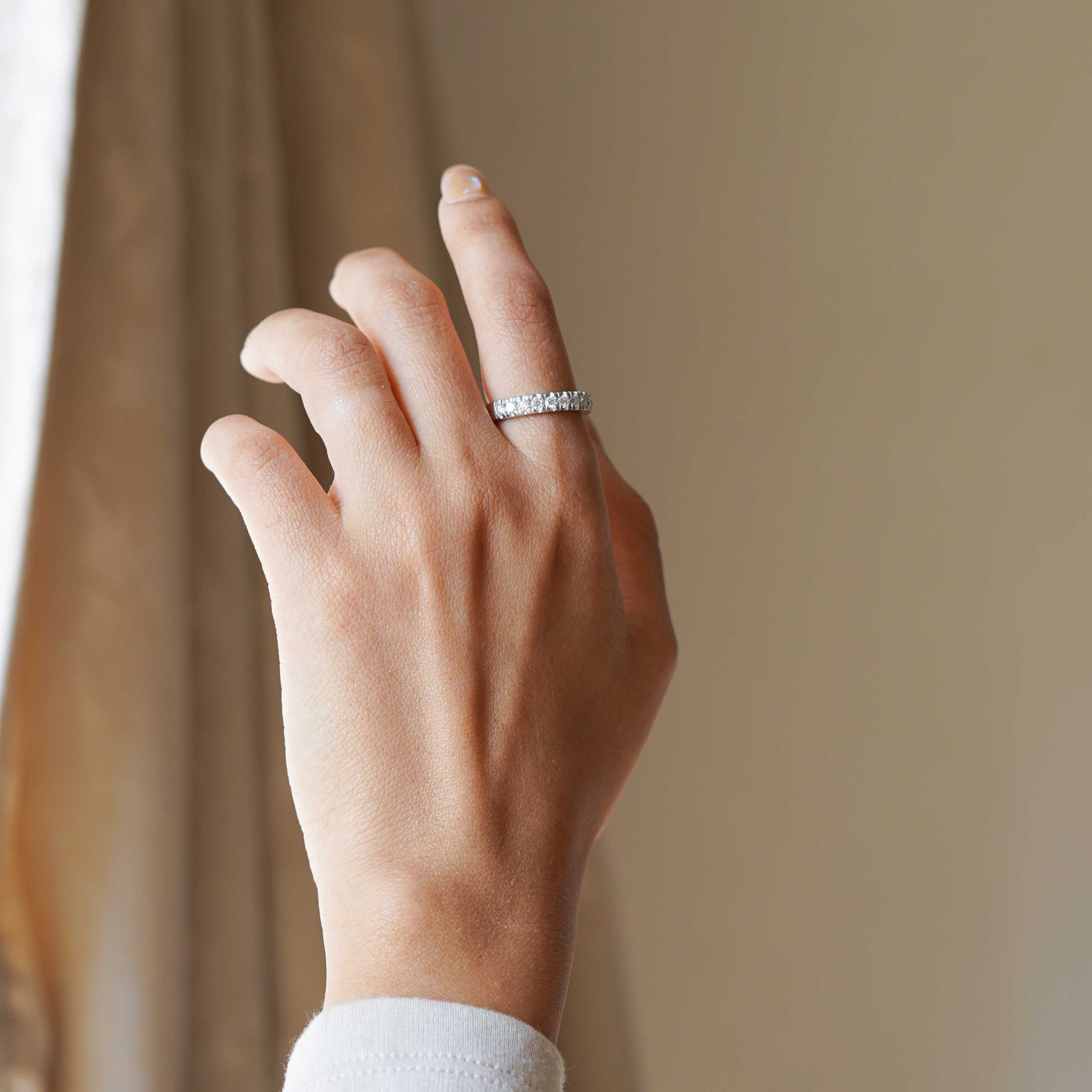 Moissanite And Gold Eternity Ring