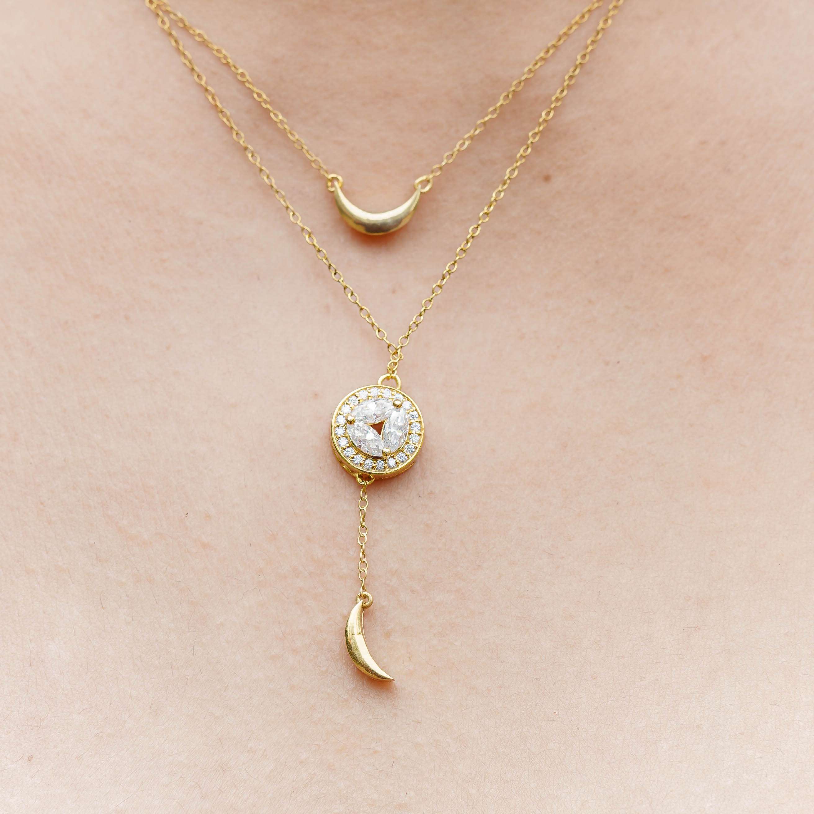 Taini Moissanite Double Layer Necklace
